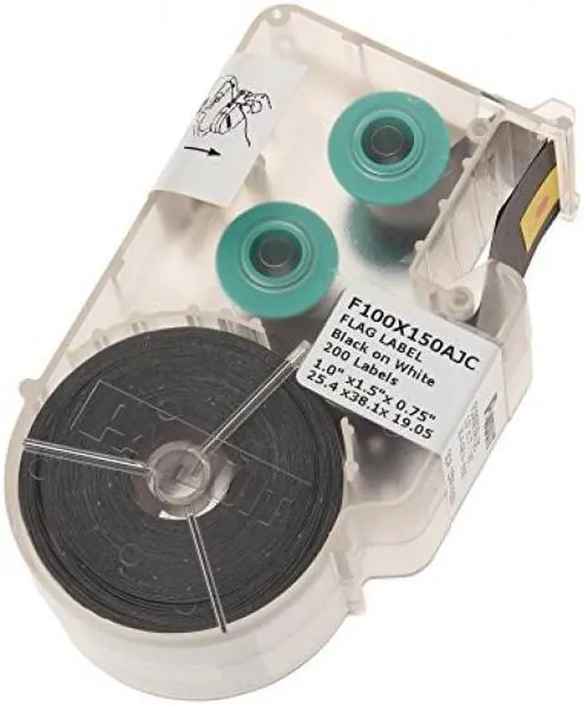 Main image of Panduit P1 F100X150AJC Flag Label Cassette - 1" Width x 1 1/2" Length - Rectangle - White - Polyester - 200 / Cartridge