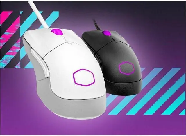 Alt view image 3 of 15 - cooler master mm310 gaming mouse white with adjustable 12,000 dpi optical sensor, ultraweave cable, ptfe feet and masterplus+ software (mm-310-wwol1)