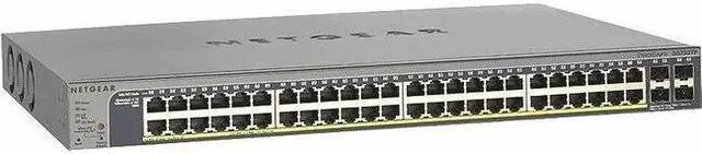 Alt view image 3 of 3 - NETGEAR ProSafe GS752TP Ethernet Switch, 48 Ports - Manageable - Gigabit Ethernet - 10/100/1000Base-TX, 1000Base-X - 3 Layer Supported - Modular - 4 SFP Slot