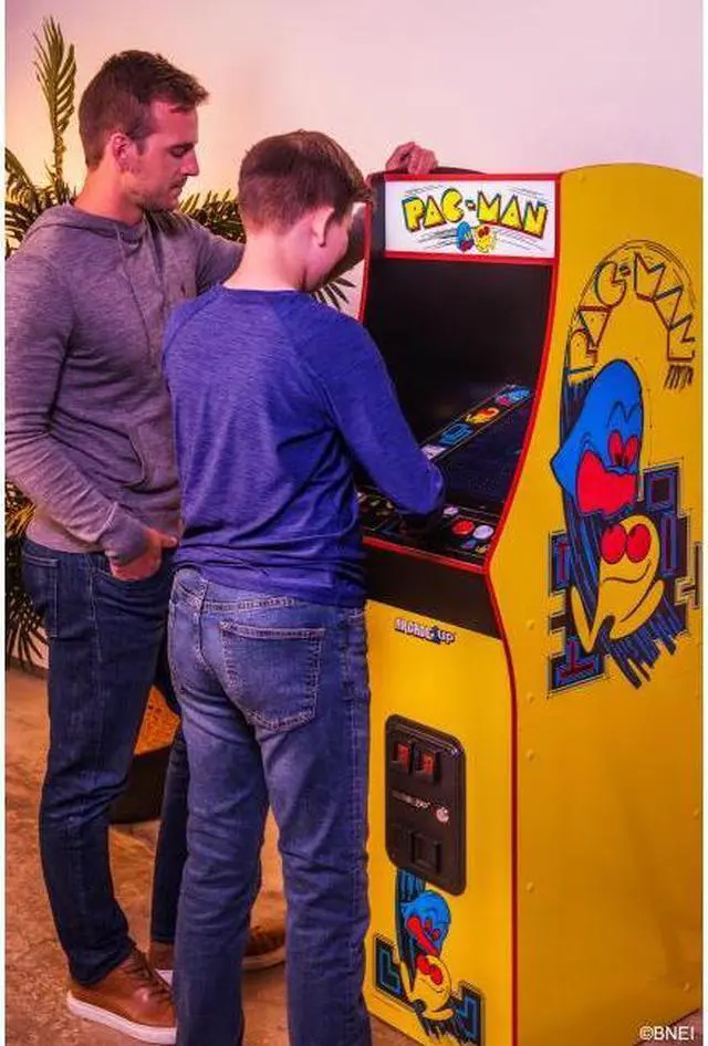 Alt view image 11 of 11 - Arcade1up Bandai Namco Pac-Man Deluxe Arcade Cabinet