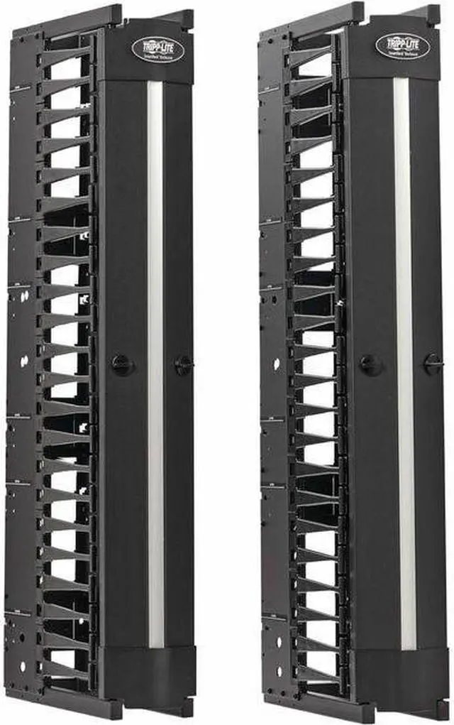 Main image of Tripp Lite High-Capacity Vertical Cable Manager - Deep Double Finger Duct with Cover - Single Sided - 6 in. Wide - Black - 7 ft. [2.2 m]