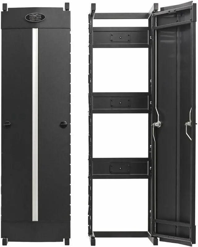 Alt view image 7 of 15 - Tripp Lite High-Capacity Vertical Cable Manager - Deep Double Finger Duct with Cover - Single Sided - 12 in. Wide - Black - 7 ft. [2.2 m]