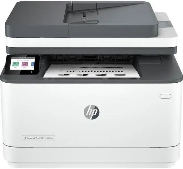 Alt view image 9 of 13 - HP LaserJet Pro MFP 3101fdw Laser Printer, Black And White Mobile Print, Copy,