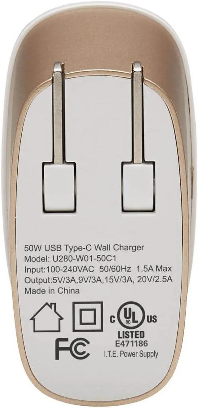 Alt view image 14 of 16 - Tripp Lite 50W Compact USB-C Wall Charger U280W0150C1