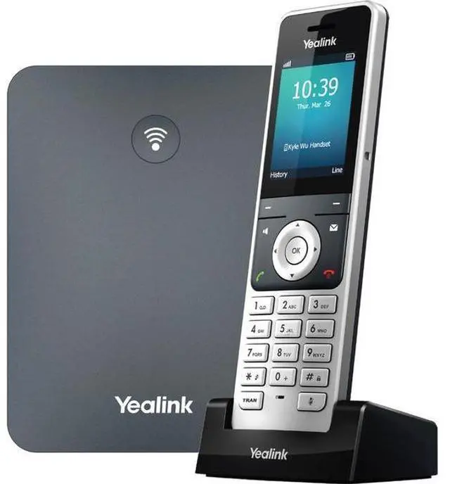 Alt view image 8 of 10 - Yealink W76P IP Phone Cordless Corded DECT Wall Mountable Desktop Silver/Gray
