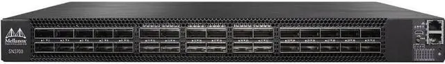 Alt view image 5 of 5 - Mellanox Spectrum-2 Based 100GbE 1U Open Switch with Cumulus Linux, 32 QSFP28 Ports, 2 Power Supplies (AC), Standard Depth, x86 CPU, P2C Airflow, Rail Kit
