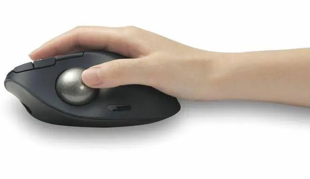Alt view image 5 of 9 - Kensington Pro Fit TB550 Mouse - Optical - Wireless - Bluetooth - 2.40 GHz - Rechargeable - 1600 dpi - Trackball, Scroll Wheel - 7 Programmable Button(s)