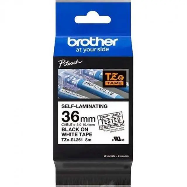Alt view image 5 of 6 - Brother Self-Laminating Tape 1 27/64" Width Rectangle Water Resistant Black on White