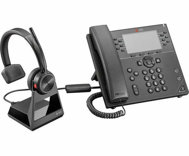 Alt view image 2 of 7 - Poly Savi 7210 Office Headset - Mono - Wireless - DECT 6.0 - 393.7 ft - On-ear - Monaural - Ear-cup - Noise Cancelling, Omni-directional Microphone - Noise Canceling - Black