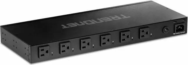 Alt view image 9 of 20 - TRENDnet TPI-06, 6-Outlet Managed Rackmount Power Distribution Unit, Black