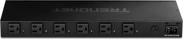 Alt view image 12 of 20 - TRENDnet TPI-06, 6-Outlet Managed Rackmount Power Distribution Unit, Black