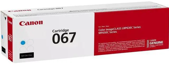 Alt view image 3 of 9 - Canon 067 Cyan Standard Yield Toner Cartridge (5101C001) imageCLASS MF656Cdw, MF654Cdw, MF653Cdw, LBP633Cdw, LBP632Cdw
