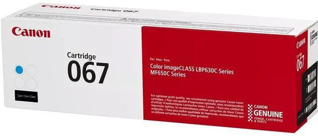 Alt view image 6 of 9 - Canon 067 Cyan Standard Yield Toner Cartridge (5101C001) imageCLASS MF656Cdw, MF654Cdw, MF653Cdw, LBP633Cdw, LBP632Cdw