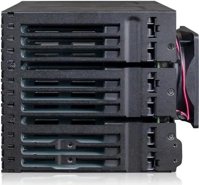 Alt view image 8 of 20 - Icy Dock MB924IP-B | Rugged Full Metal 24 Bay 2.5" SAS/SATA SSD/HDD Backplane Cage for 3 x External 5.25" Bay | ToughArmor