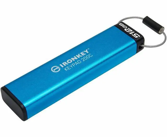 Alt view image 4 of 13 - IronKey Keypad 200 512GB USB 3.2 Gen 1 Type C Flash Drive IKKP200C512GB
