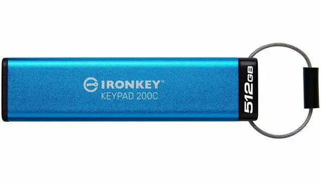 Alt view image 7 of 13 - IronKey Keypad 200 512GB USB 3.2 Gen 1 Type C Flash Drive IKKP200C512GB