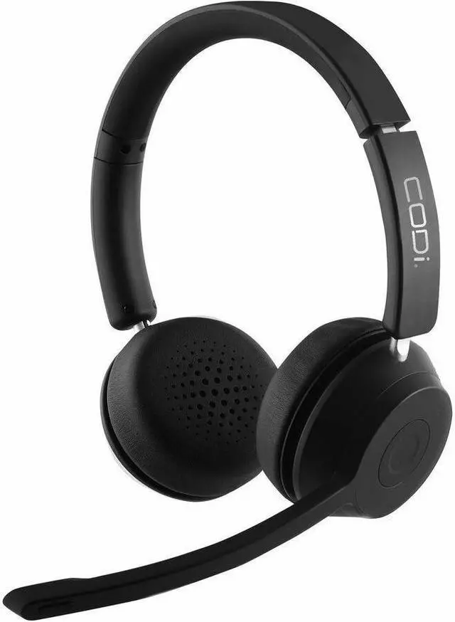 Alt view image 5 of 8 - CODi Bluetooth Wireless Dual Ear Stereo Headset w/ ENC Microphone - Stereo - Wireless - Bluetooth - Over-the-head - Binaural - Supra-aural - Noise Cancelling Microphone - Noise Canceling - Black