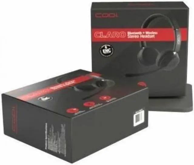 Alt view image 6 of 8 - CODi Bluetooth Wireless Dual Ear Stereo Headset w/ ENC Microphone - Stereo - Wireless - Bluetooth - Over-the-head - Binaural - Supra-aural - Noise Cancelling Microphone - Noise Canceling - Black