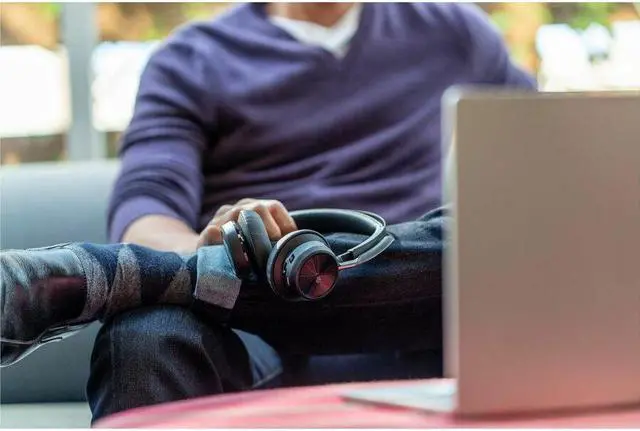 Alt view image 3 of 10 - Poly Voyager Focus 2 Microsoft Teams Certified USB-C Headset - Siri, Google Assistant - Stereo - USB Type C, Micro USB - Wired/Wireless - Bluetooth - 164 ft - 20 Hz - 20 kHz - On-ear, Over-the-head -