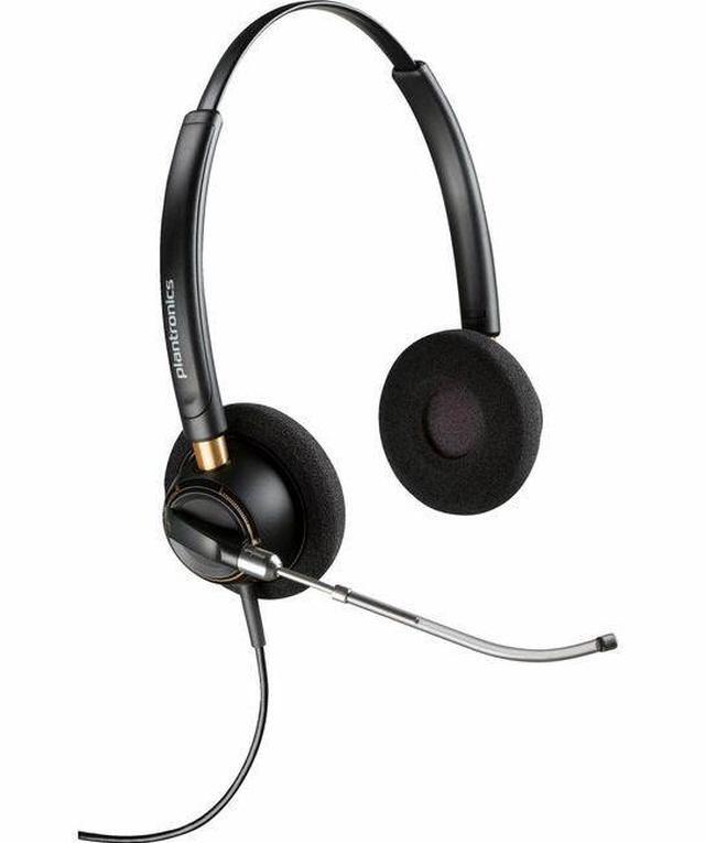 Poly EncorePro HW520 Binaural Headset - Stereo - Mini-phone (3.5mm) - Wired - 20 Hz - 16 kHz - On-ear - Binaural - Ear-cup - 2.58 ft Cable - Omni-directional, Noise Cancelling Microphone - Black