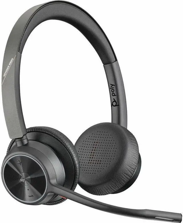 Alt view image 3 of 10 - Poly Voyager 4300 UC 4320-M Headset - Google Assistant, Siri - Stereo - Wired/Wireless - Bluetooth - 164 ft - 20 Hz - 20 kHz - On-ear, Over-the-head - Binaural - Ear-cup - 4.92 ft Cable - MEMS Technol