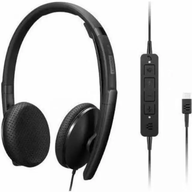 Main image of Lenovo Wired VoIP Headset (Teams) - Stereo - USB Type C - Wired - 2.2 Kilo Ohm - 20 Hz - 20 kHz - Over-the-head - Binaural - Ear-cup - 5.86 ft Cable - Noise Cancelling Microphone - Black