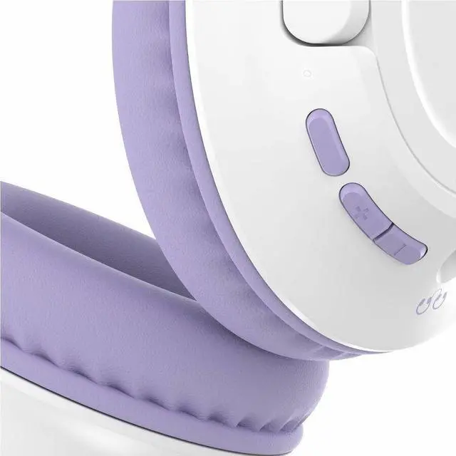 Alt view image 2 of 6 - Belkin AUD006btLV SoundForm Inspire Wireless Over-Ear Headset for Kids -  Lavender
