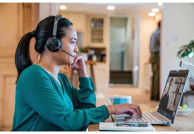Alt view image 5 of 10 - Poly Voyager Focus 2 USB-A Bluetooth Stereo Headset - Siri, Google Assistant - Stereo - USB Type A - Wired/Wireless - Bluetooth - 298.6 ft - 20 Hz - 20 kHz - On-ear, Over-the-head - Binaural - Supra-a