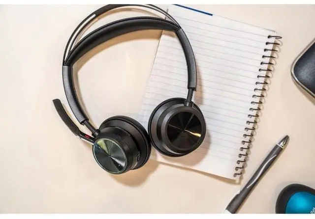 Alt view image 7 of 10 - Poly Voyager Focus 2 USB-A Bluetooth Stereo Headset - Siri, Google Assistant - Stereo - USB Type A - Wired/Wireless - Bluetooth - 298.6 ft - 20 Hz - 20 kHz - On-ear, Over-the-head - Binaural - Supra-a