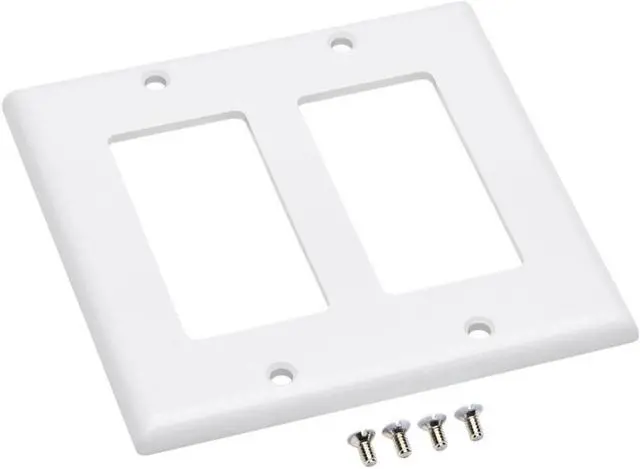 Alt view image 7 of 12 - Tripp Lite Double-Gang Faceplate Decora Style Vertical White N042D200WH