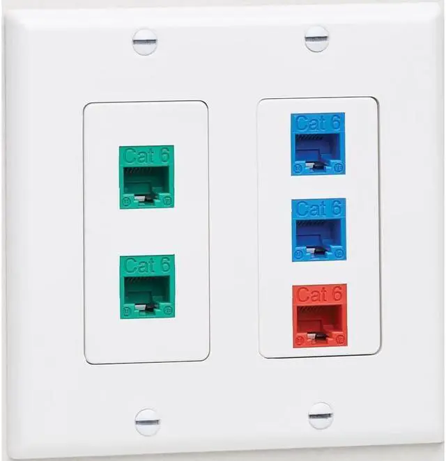Alt view image 10 of 12 - Tripp Lite Double-Gang Faceplate Decora Style Vertical White N042D200WH
