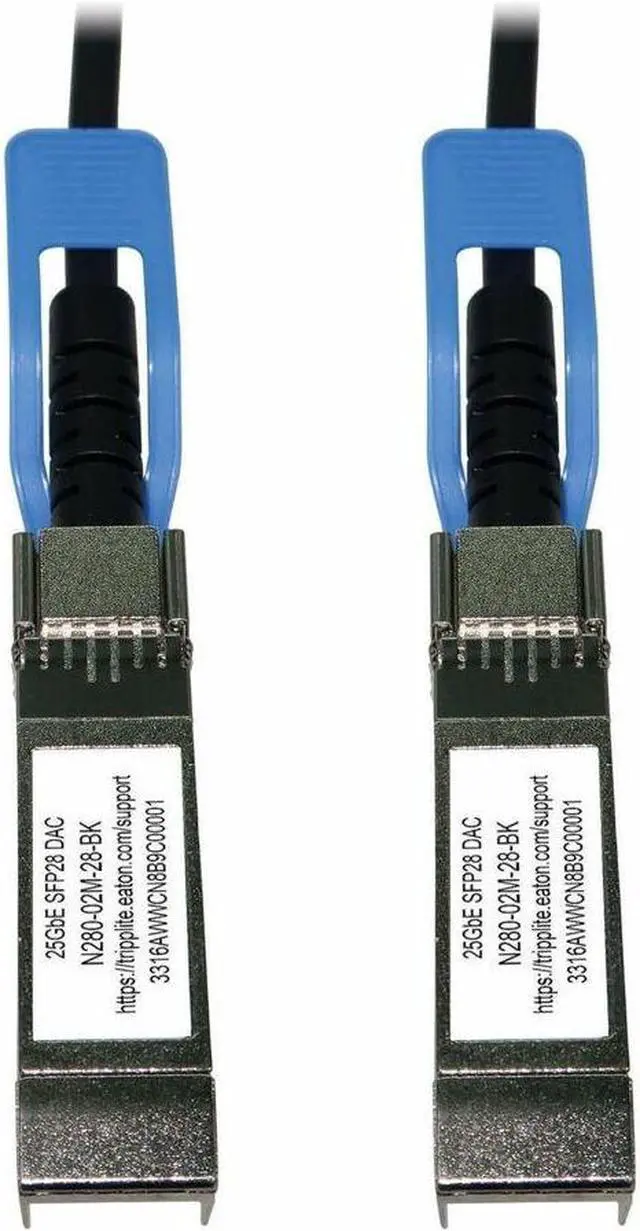 Alt view image 4 of 15 - Tripp Lite series SFP28 to SFP28 25GbE Passive Twinax Copper Cable, Black, 2m
