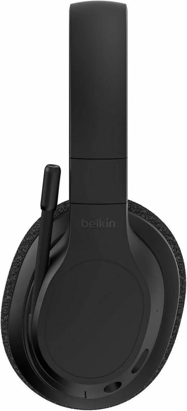 Alt view image 4 of 9 - Belkin SoundForm Adapt Wireless Over-Ear Headset - Stereo - Mini-phone (3.5mm), USB Type C - Wired/Wireless - Bluetooth - 30 ft - Over-the-ear, Over-the-head - Binaural - Circumaural - Noise Canceling