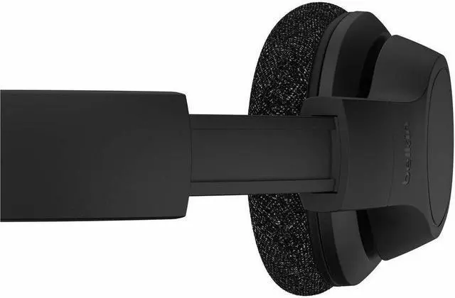 Alt view image 8 of 9 - Belkin SoundForm Adapt Wireless Over-Ear Headset - Stereo - Mini-phone (3.5mm), USB Type C - Wired/Wireless - Bluetooth - 30 ft - Over-the-ear, Over-the-head - Binaural - Circumaural - Noise Canceling