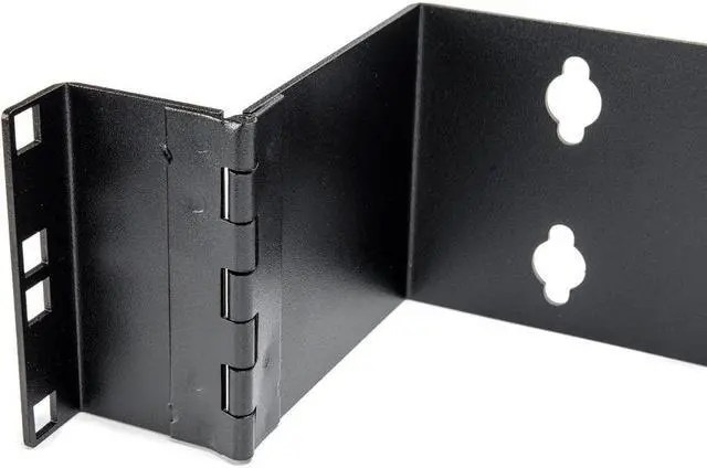 Alt view image 2 of 9 - 2U 19in Wall Mount Bracket - for Patch Panels - Hinged Wall Mounting Bracket - Maximum load capacity of 22 lbs (10 kgs) - Cold-rolled Steel - Black