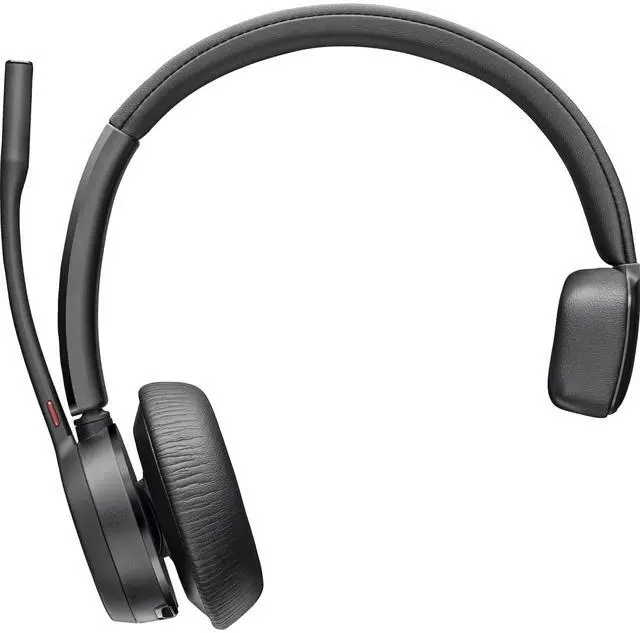 Alt view image 2 of 7 - Poly Voyager 4310 USB-C Headset - Siri, Google Assistant - Mono - USB Type A, USB Type C - Wired/Wireless - Bluetooth - 164 ft - 20 Hz - 20 kHz - On-ear - Monaural - Ear-cup - 4.92 ft Cable - Electret
