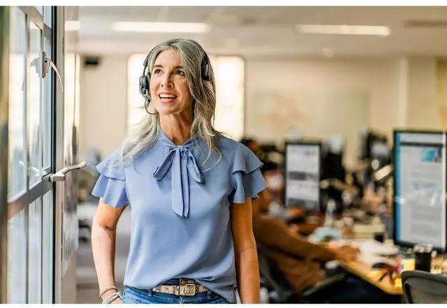 Alt view image 6 of 7 - Poly Voyager 4310 USB-C Headset - Siri, Google Assistant - Mono - USB Type A, USB Type C - Wired/Wireless - Bluetooth - 164 ft - 20 Hz - 20 kHz - On-ear - Monaural - Ear-cup - 4.92 ft Cable - Electret