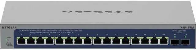 Alt view image 2 of 9 - NETGEAR 16-Port 10G/Multi-Gigabit Ethernet Smart Switch with 2 10G SFP+ Ports | XS516TM