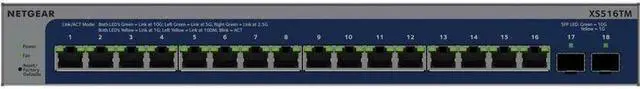 Alt view image 8 of 9 - NETGEAR 16-Port 10G/Multi-Gigabit Ethernet Smart Switch with 2 10G SFP+ Ports | XS516TM
