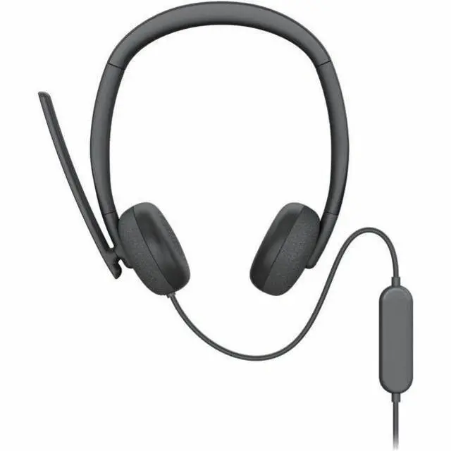 Alt view image 2 of 9 - Dell Wired Headset - WH3024 - Stereo - USB Type C - Wired - 20 Hz - 20 kHz - On-ear, Over-the-head - Binaural - Ear-cup - 6.56 ft Cable - Uni-directional, Noise Cancelling Microphone - Noise Canceling