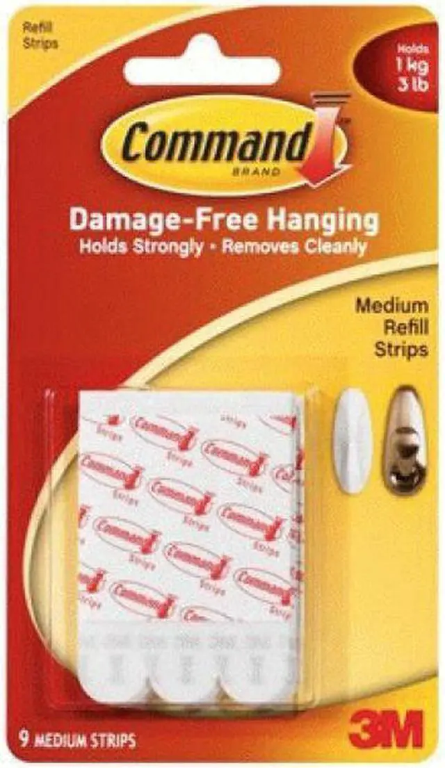 Alt view image 14 of 15 - Command Medium Refill Mounting Adhesive Strip (9 Count) 17021P-ES-9PK - OEM