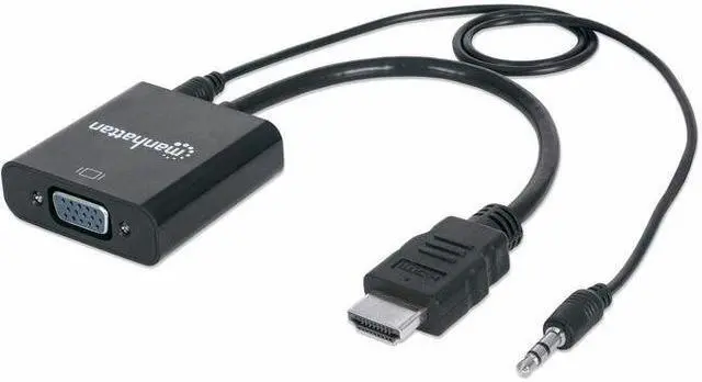 Alt view image 7 of 12 - Manhattan Hdmi Male To Vga Female Converter With Audio And Optional Usb Micro-B Power Port - Retail Bag
