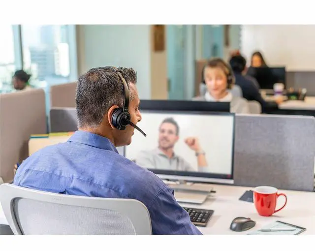 Alt view image 7 of 16 - Poly Savi 8200 Office 8210 Headset - Mono - Wireless - Bluetooth/DECT 6.0 - 449.5 ft - 32 Ohm - 20 Hz - 20 kHz - Over-the-head - Monaural - Ear-cup - Noise Cancelling Microphone