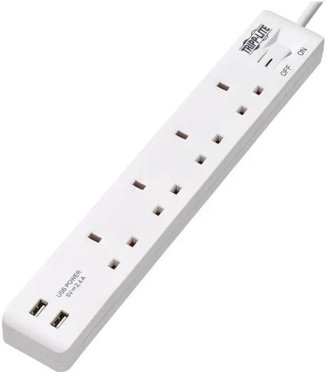 Alt view image 9 of 13 - 4-OUTLET POWER STRIP/USB-A CHRG