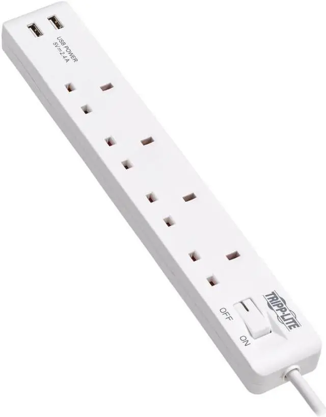 Alt view image 11 of 13 - 4-OUTLET POWER STRIP/USB-A CHRG