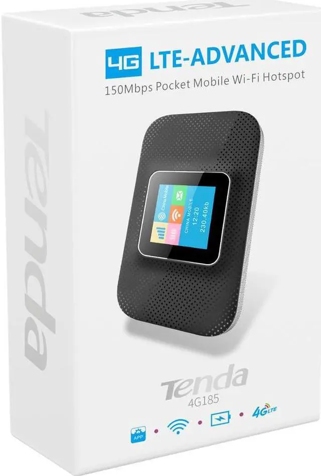Alt view image 7 of 8 - Tenda 4G185 Wi-Fi 4 IEEE 802.11n Cellular Modem/Wireless Router - 4G - DC-HSPA+, LTE, EDGE - 2.40 GHz ISM Band - 2 x Antenna(2 x Internal) - 18.75 MB/s Wireless Speed - USB - Portable