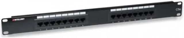 Alt view image 7 of 9 - Intellinet Cat5e Patch Panel - 16 Port(s) - 16 x RJ-45 - 1U High - Black - 19" Wide - Rack-mountable