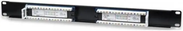 Alt view image 8 of 9 - Intellinet Cat5e Patch Panel - 16 Port(s) - 16 x RJ-45 - 1U High - Black - 19" Wide - Rack-mountable