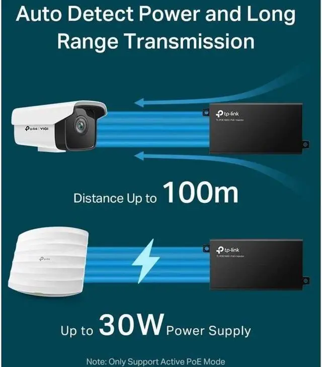 Alt view image 14 of 17 - TP-LINK PoE+ Injector Black (TL-POE160S) TLPOE160S
