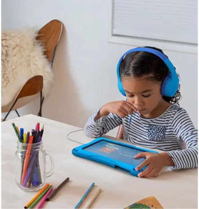 Alt view image 2 of 8 - Belkin SoundForm Mini Wired On-Ear Headphones for Kids - Stereo - Mini-phone (3.5mm) - Wired - On-ear, Over-the-head - Binaural - Ear-cup - Blue